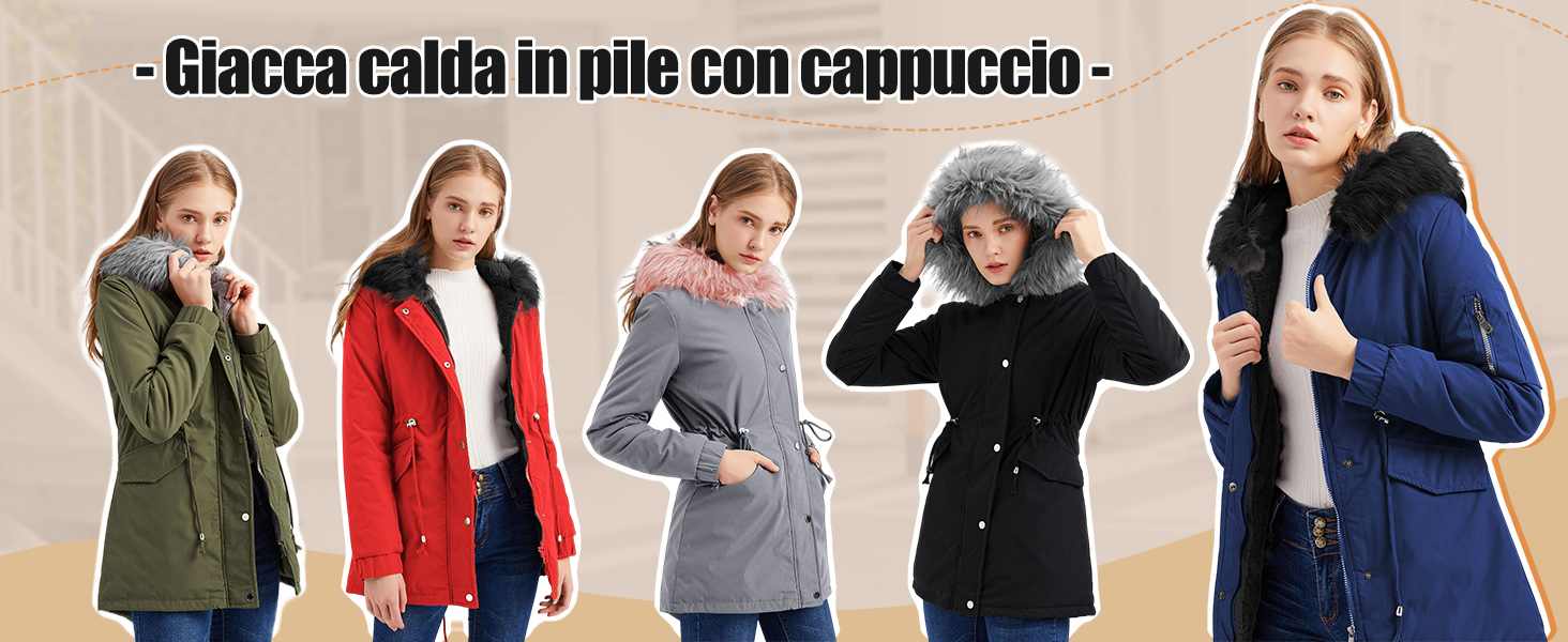 Cappotto Donna Felpa con Cappuccio Giacca Invernale Giacche e Cappotti Outwear Hoodies