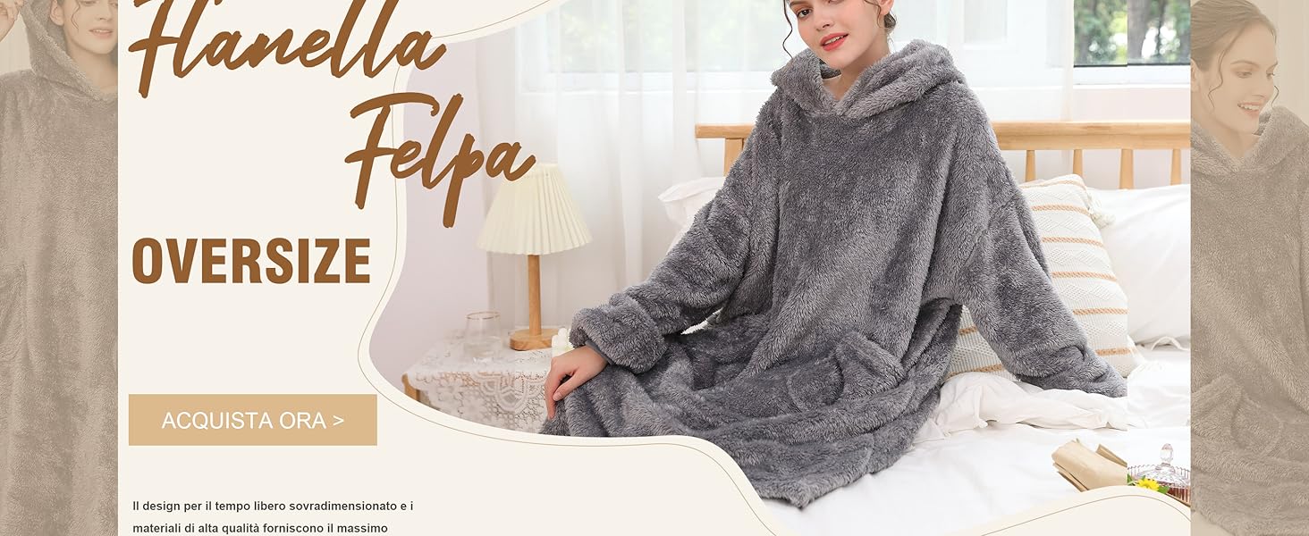 Felpe Lunga con Cappuccio Donna Cardigan con Zip Cappotto con Cappuccio a Maniche Lunghe